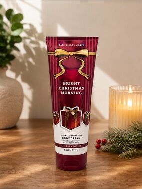 Bath & Body Works Bright Christmas Morning Body Cream - Red & Gold